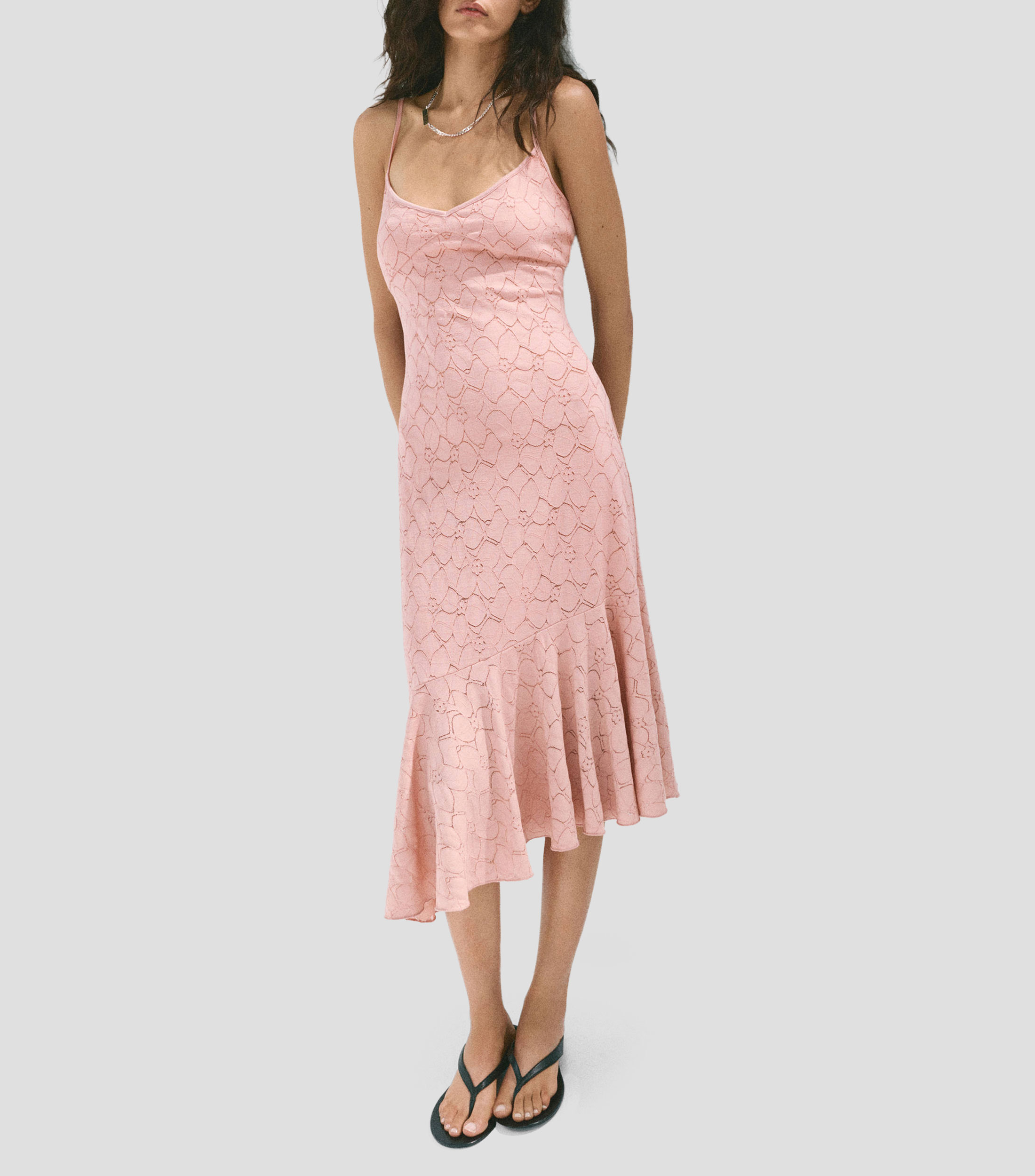 Vestido midi fantasía Mujer